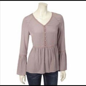 Como Vintage Swiss Dot Blouse W/ Bell Sleeve